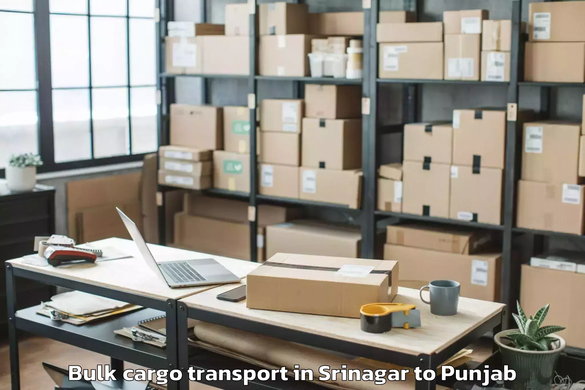 Professional Srinagar to Ludhiana West Bulk Cargo Transport